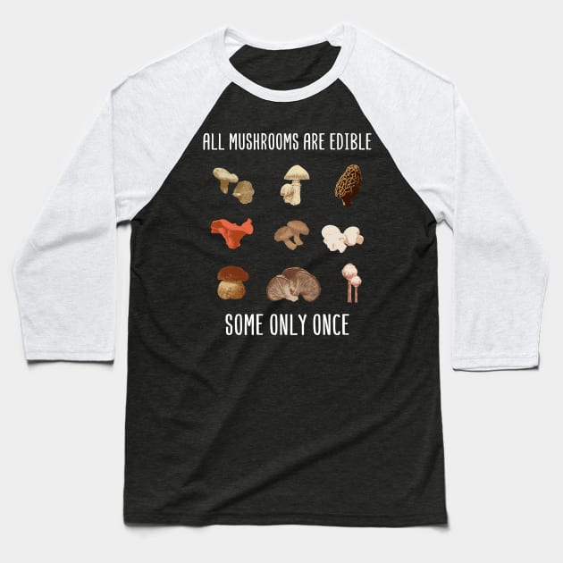 Mushroom Hunter Shirt shiitake vegan gift Baseball T-Shirt by biNutz